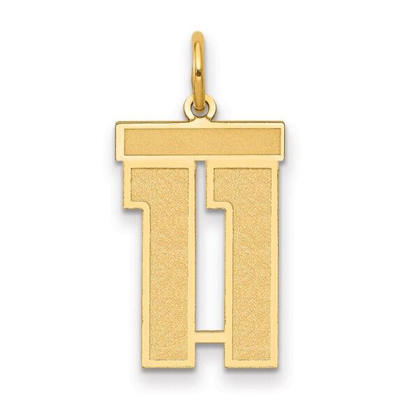 14k Yellow Gold, Jersey Collection, Medium Number 11 Pendant - Picture 1 of 3